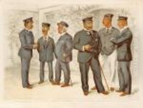 At Cowes, The R.y.s. Oil Painting by Leslie Mathew Ward