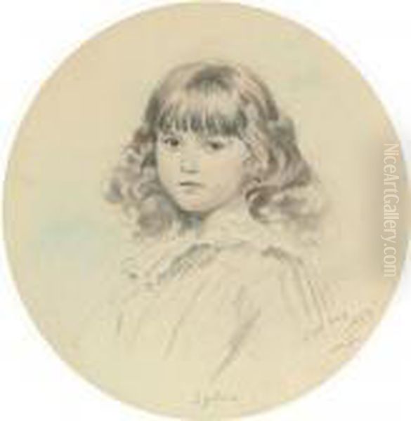 Portrait Of Sylvia Oil Painting by Leslie Mathew Ward