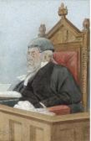 The City Of London Court Oil Painting by Leslie Mathew Ward