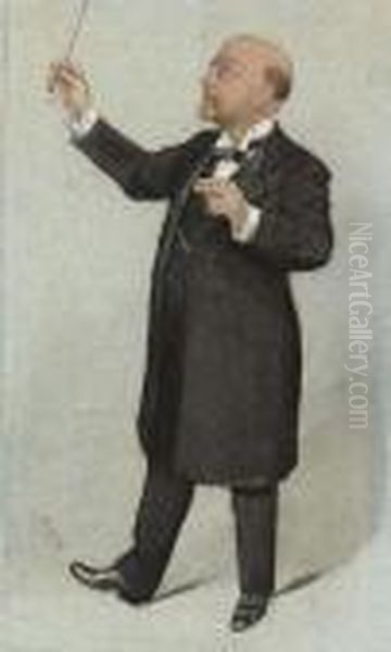 Sir Alexander Campbell Mackenzie, 'r.a.m.' Oil Painting by Leslie Mathew Ward