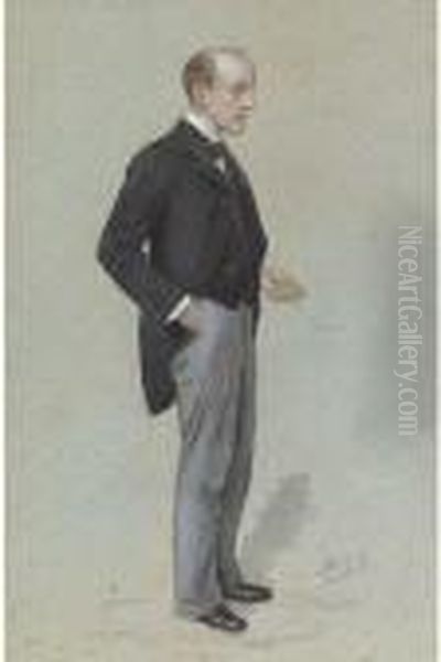 Mr Anthony Hope Hawkins Oil Painting by Leslie Mathew Ward