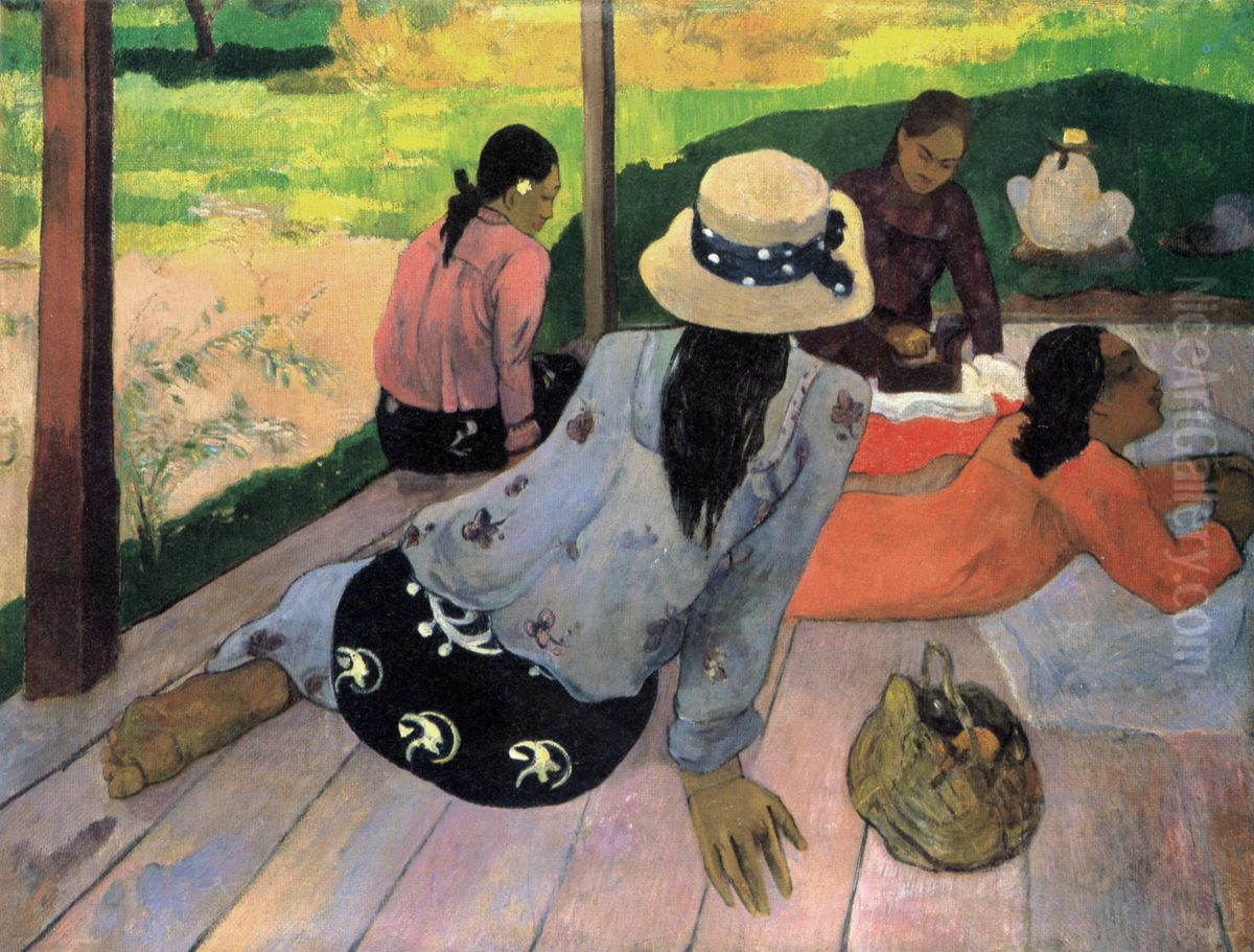 The Siesta Oil Painting by Paul Gauguin