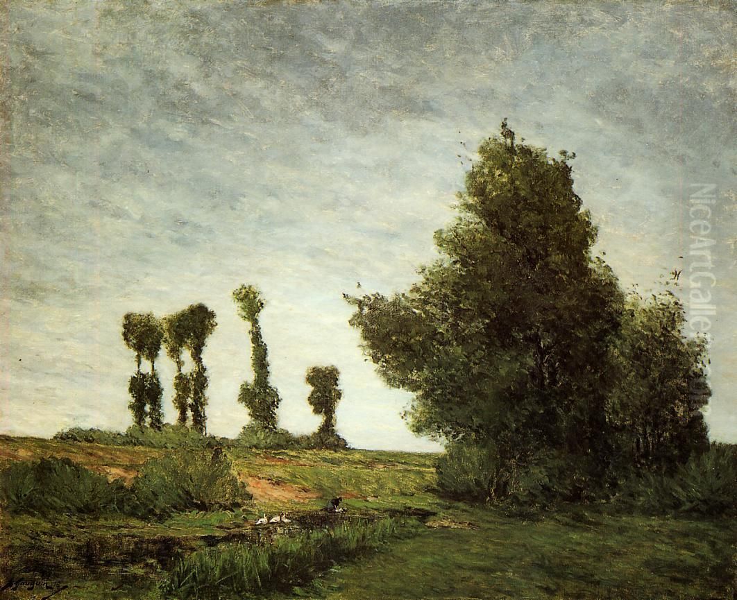 Landscape With Poplars Oil Painting by Paul Gauguin