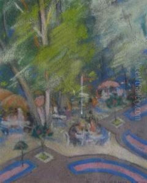 In The Garden. At Fountainbleau Oil Painting by Elizabeth Fisher Washington