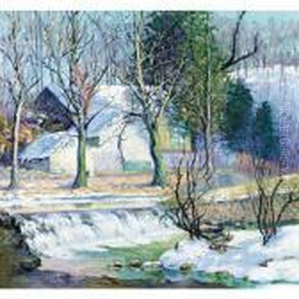 Winter In Bucks County Oil Painting by Elizabeth Fisher Washington