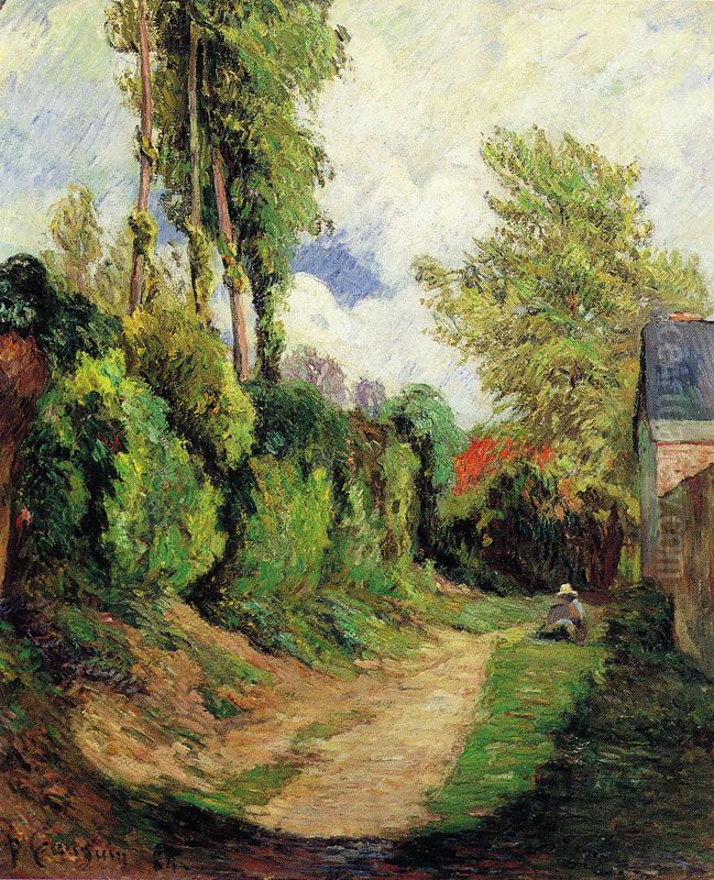 Sunken Lane Oil Painting by Paul Gauguin