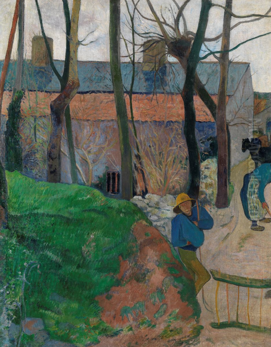Houses In Le Pouldu Oil Painting by Paul Gauguin