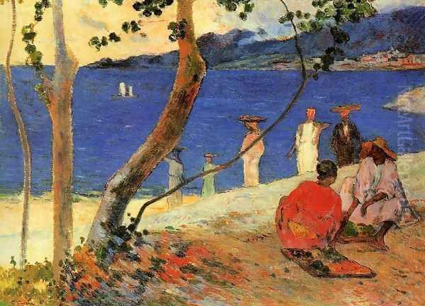 Seashore Martinique Oil Painting by Paul Gauguin