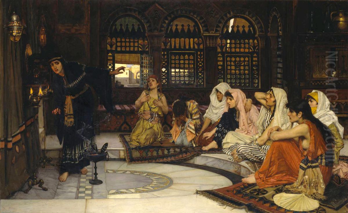 Consulting The Oracle Oil Painting by John William Waterhouse