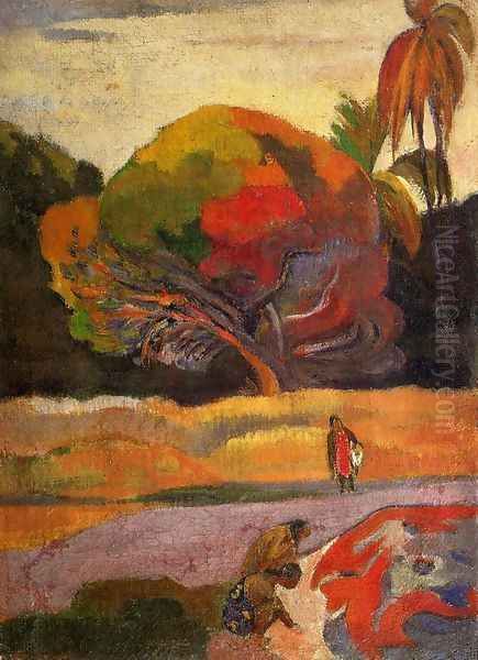 Women At The Riverside Oil Painting by Paul Gauguin