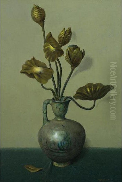 Still Life With Gilded Flowers Oil Painting by Harry Wilson Watrous