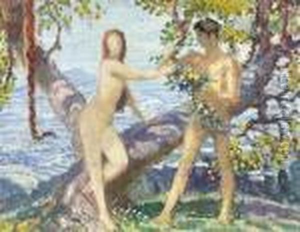 Study For Adam And Eve Oil Painting by George Spencer Watson
