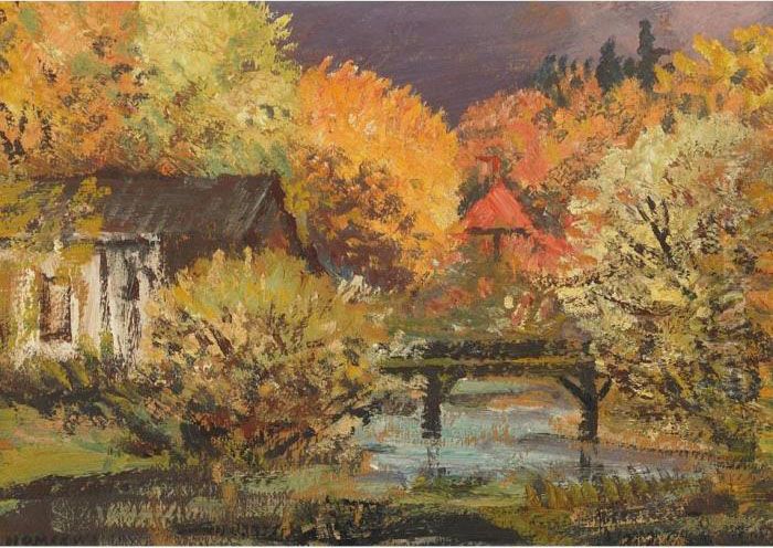 Bright Western Sunlight, Bridgeport Oil Painting by Homer Ransford Watson