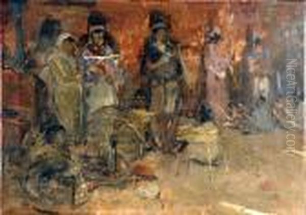 Marche Au Maroc Oil Painting by Emile Charles Wauters