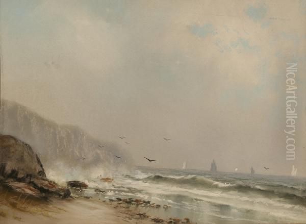 Off The Maine Coast Oil Painting by Wesley Elbridge Webber