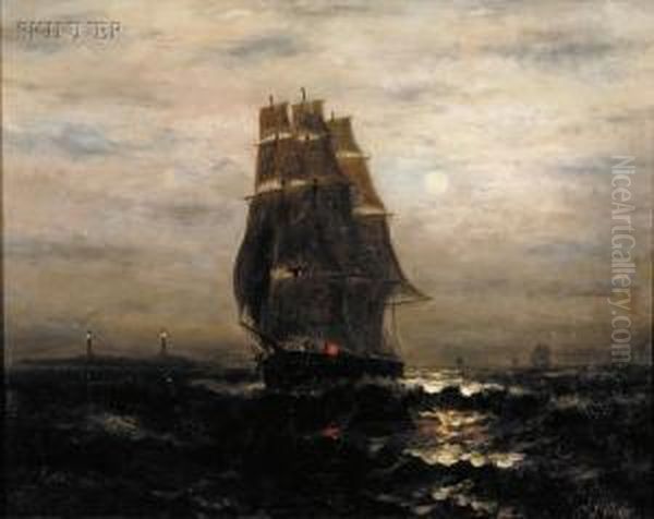 Off Thacher Island Twin Lights, Cape Ann Oil Painting by Wesley Elbridge Webber