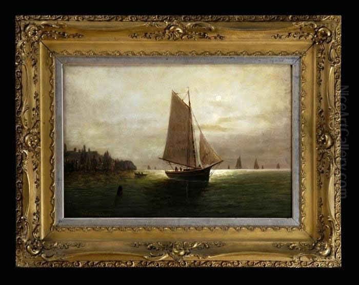 Ship At Sea Oil Painting by Wesley Elbridge Webber