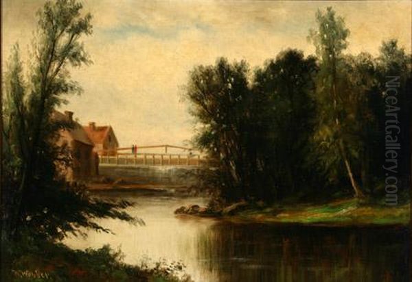 On The Cobbossee Stream, Maine Oil Painting by Wesley Elbridge Webber