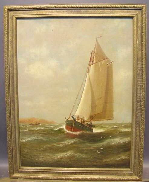 Boats On Choppy Waters Oil Painting by Wesley Elbridge Webber