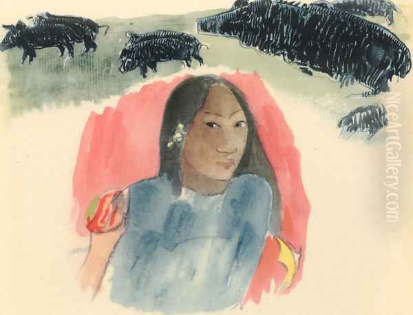 Watercolor 16 Oil Painting by Paul Gauguin