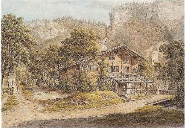 Mill Near Meiringen, Canton Bern, Switzerland Oil Painting by Paul Weber