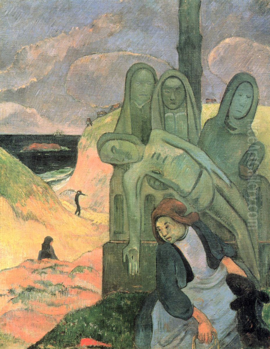 The green Christ Oil Painting by Paul Gauguin