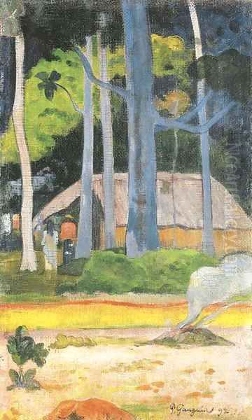 Cabane sous les arbres Oil Painting by Paul Gauguin