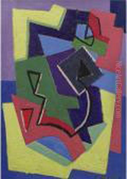 Untitled (abstract Composition) Oil Painting by Agnes Weinrich