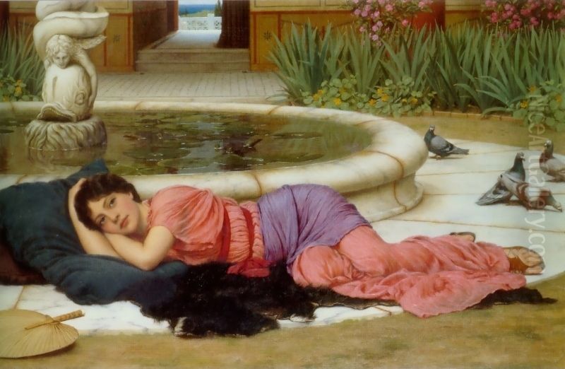 A Cool Retreat Oil Painting by John William Godward