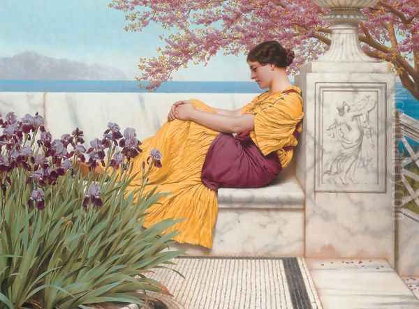 'Under the Blossom that Hangs on the Bough' Oil Painting by John William Godward