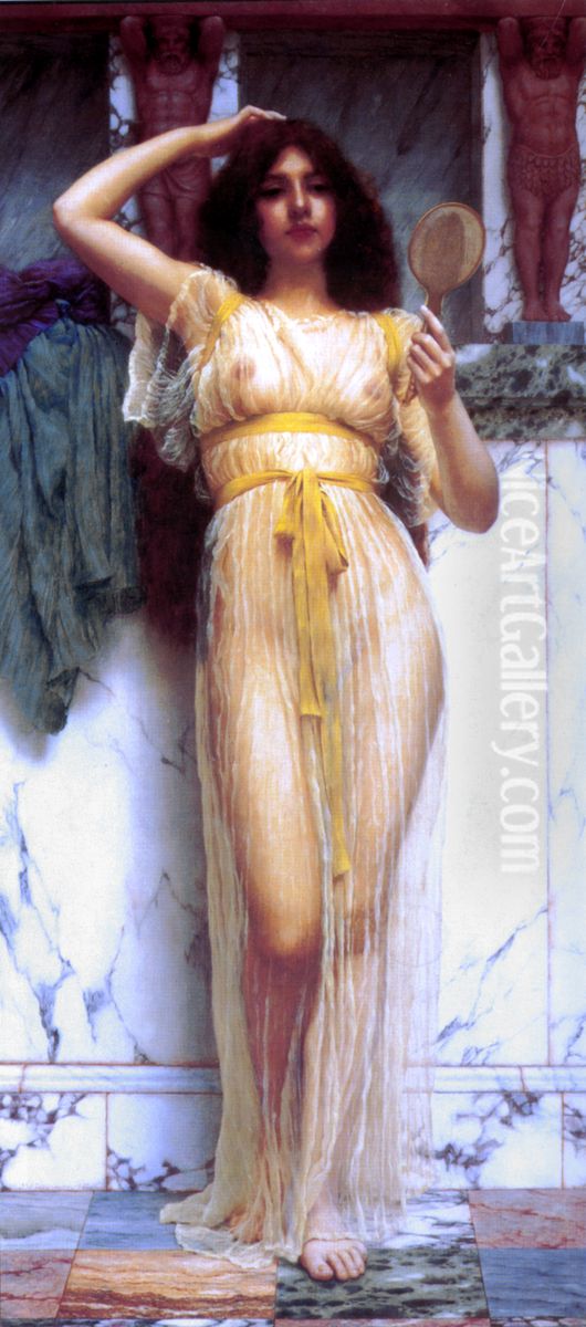 The Mirror Oil Painting by John William Godward