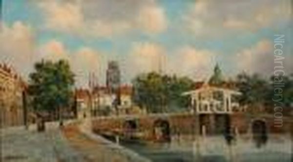 Drawbridge, The Hague Oil Painting by Jan Weissenbruch