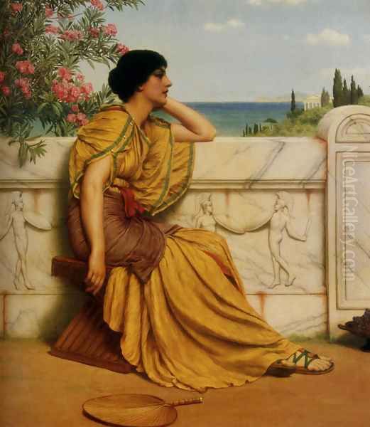 Leisure Hours Oil Painting by John William Godward