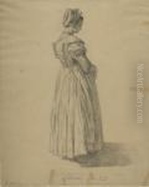 2 Bll.: Studien Zu
 Gaukler Auf Der Piazza Montanara In Rom Oil Painting by Theodor Leopold Weller