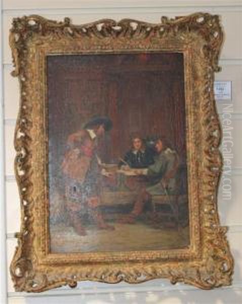 Man To Man Oil Painting by John Sanderson Wells