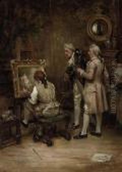 The Studio Oil Painting by John Sanderson Wells