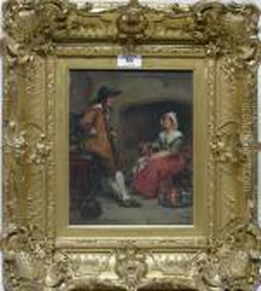 Tavern Interior Oil Painting by John Sanderson Wells