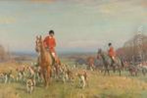 Hunting Scene Oil Painting by John Sanderson Wells