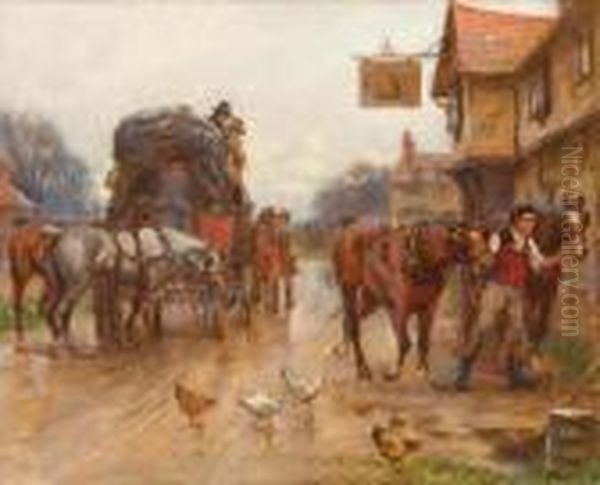 The Halfway House. Oil Painting by John Sanderson Wells