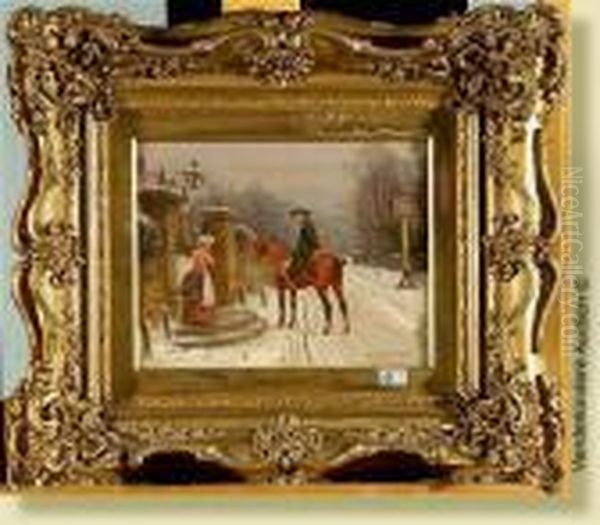 The Squire's Morning Call Oil Painting by John Sanderson Wells