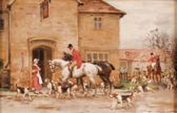 The Hunt Meet Oil Painting by John Sanderson Wells