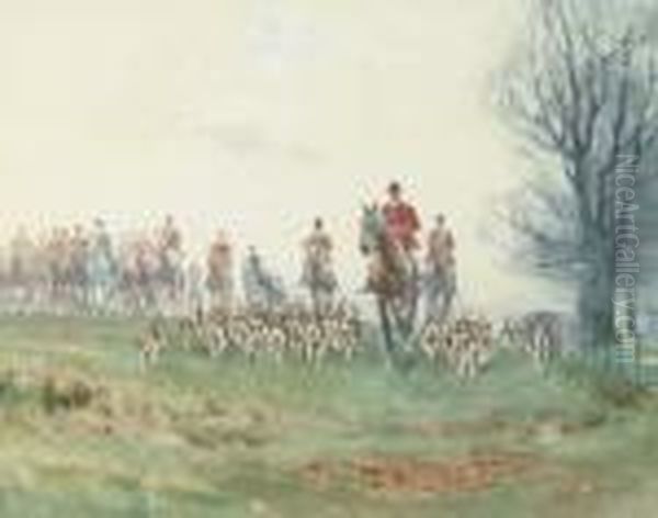 Off To Draw: The Warwickshire Hunt Oil Painting by John Sanderson Wells
