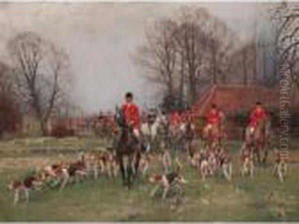 Hunting Scene Oil Painting by John Sanderson Wells