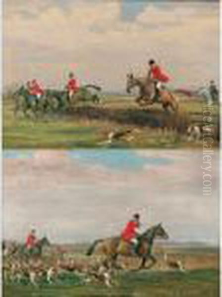 The Hunting Party: A Pair Oil Painting by John Sanderson Wells