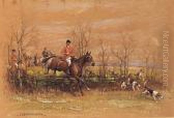 Through The Open Gate; And Over The Rails Oil Painting by John Sanderson Wells