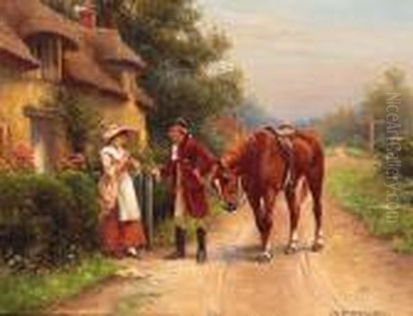 The Cottage Rose Oil Painting by John Sanderson Wells