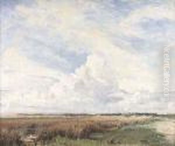 Cattle On The Dunes Oil Painting by William Page Atkinson Wells