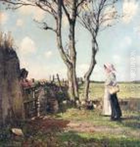 Morning Gossips Oil Painting by William Page Atkinson Wells