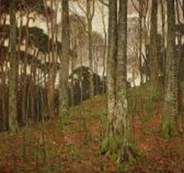 Forest Interior Oil Painting by William Wendt