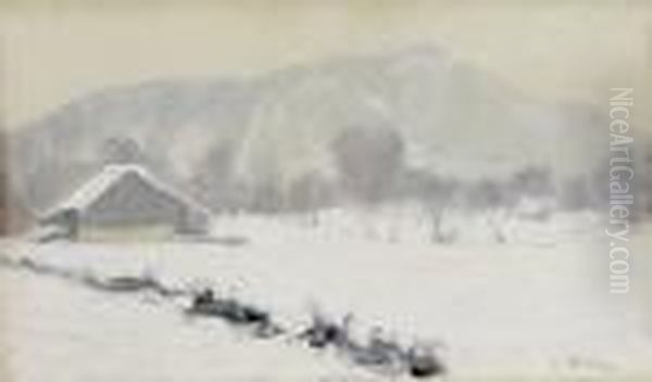 Gravaersdag Oil Painting by Niels Gustav Wentzel